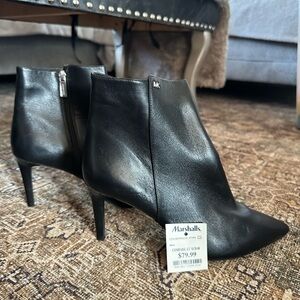 Black Michael kors leather booties 9.5